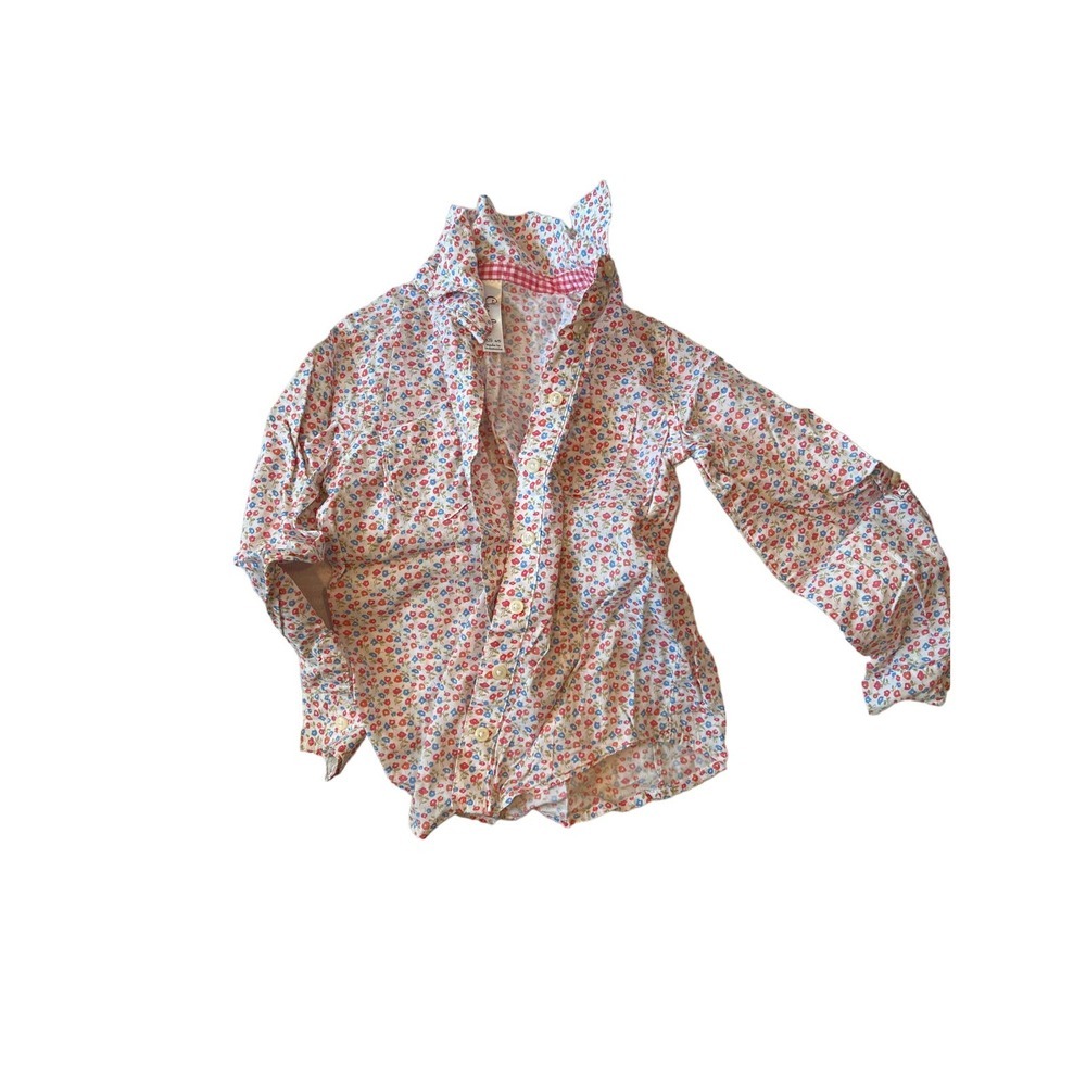Cherokee Long Sleeve Button Up Flower Shirt GIrls XS